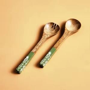 ชุดช้อนไม้เรซิ่น ชุดอุปกรณ์เสิร์ฟสลัดไม้ ชุดเครื่องครัว - Product Image 2