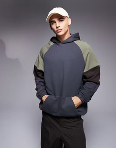 เสื้อฮู้ดสวมหัวผ้าฝ้าย100% โอเวอร์ไซส์สำหรับผู้ชายเสื้อผ้าแนวสตรีทฮิปฮอปปักเสื้อฮู้ดธรรมดาปักลายสีเป้าหมาย - Product Image 1