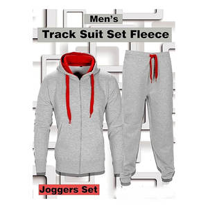 ชุดวอร์มผ้าฟลีซสำหรับผู้ชายเสื้อมีฮู้ดแบบมีซิปมีแขนและกางเกงวิ่งออกกำลังกายมีการออกแบบที่แตกต่างกันมีให้เลือกขนาดพิเศษ - Product Image 2