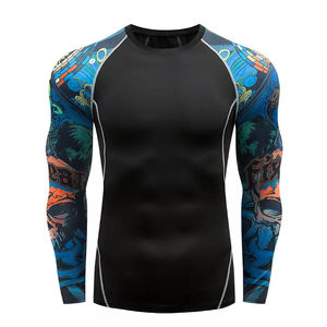 Rashguard de sport haut de gamme OEM 2025, couleur personnalisée, unisexe, compression, anti-UV, manches longues, séchage rapide, polyester/spandex 220g - Product Image 2