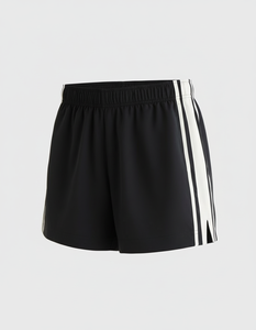 <b>Men's</b> Black Athletic <b>Shorts</b> with <b>White</b> Side Stripes Quick Dry Running Gym Workout <b>Shorts</b> - Product Image 3