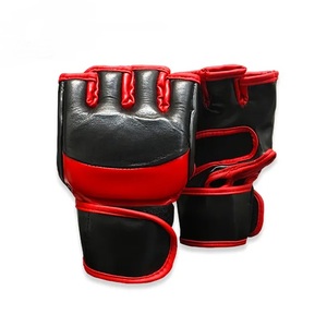 Guantes de boxeo de medio Dedo de cuero profesional GAF Guantes de Sparring MMA con logotipo personalizado para hombres y mujeres Tallas 8oz - Product Image 3