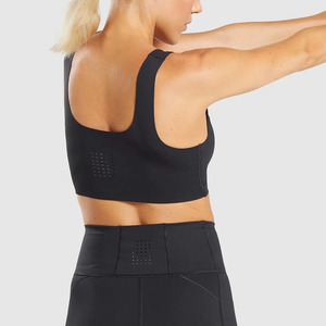 Soutien-gorge de sport pour femme de haute qualité, simple, à maintien élevé, avec coussinets amovibles, respirant, en Spandex/Polyester, pour la gym et le yoga, grandes tailles, fermeture avant - Product Image 2