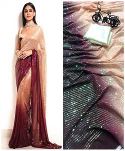 Très belle robe de soirée Saree en soie douce imprimée avec chemisier Pièce pour femme indienne Sari pas cher Meilleur prix Vente en gros Surat Alphanumero - Product Image 6