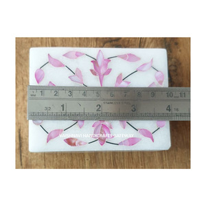 Cajas de Joyería Elegantes de Mármol con Incrustaciones de Madreperla Rosa Natural Hechas a Mano de Alta Calidad, Regalos de VAISHNAVI HANDICRAFTS - Product Image 1