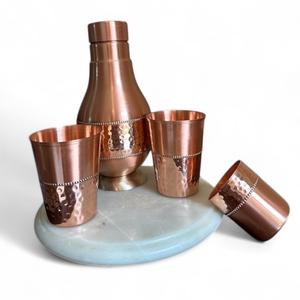 ขวดน้ำทองแดงทำด้วยมือขวดน้ำพร้อมแก้วทำจากทองแดงบริสุทธิ์สำหรับใช้ในชีวิตประจำวันและในสำนักงาน - Product Image 2