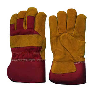 Gants de travail en cuir de vachette pour adultes Gants de construction et de soudage respirants Style uni résistant à la chaleur pour un usage quotidien - Product Image 3