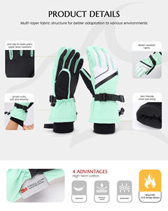 <b>Men</b> and Women's Winter Waterproof Ski <b>Gloves</b> Polyester <b>Thermal</b> Warm Snowboard <b>Gloves</b> with Liner Windproof and Warm - Product Image 2