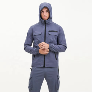 ชุดวอร์มไนลอนสำหรับผู้ชายชุดออกกำลังกายแบบรูดซิปสีตัดกันชุดออกกำลังกายแบบปรับได้ - Product Image 2