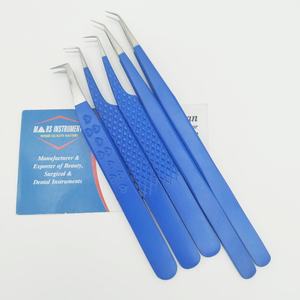 Pinzas para pestañas de acero inoxidable de 90 grados sostenibles de alta calidad con revestimiento de polvo amarillo y herramienta de Punta puntiaguda - Product Image 6