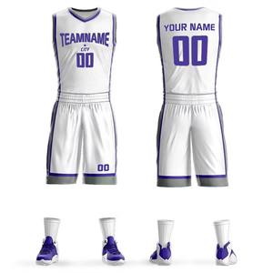 Uniforme de basket-ball en polyester 100% avec logo personnalisé Ensembles de vêtements de sport respirants à séchage rapide Équipe de sport Service OEM à impression numérique - Product Image 5