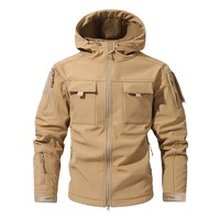 Veste Softshell Homme Personnalisée Vert Olive à Capuche, Résistante à l'Eau et au Vent, Tactique, Extérieur, Fermeture Éclair, Coupe Classique, Collection Automne 2026