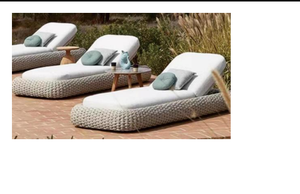 Modern Foldable Durable Aluminum <b>Rattan</b> <b>Sun</b> <b>Lounger</b> Tilting UV Resistant Eco-Friendly Cushions for Outdoor Use Courtyard Park - Product Image 5
