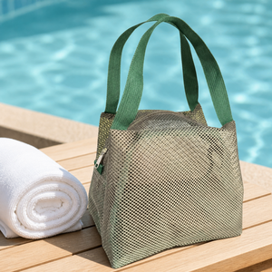 Large Capacity Mesh Zipper <b>Bag</b> <b>Beach</b> Swim Travel Storage Tote Breathable Portable Carry <b>Bag</b> - Product Image 3