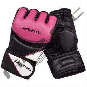 Gants de MMA personnalisés de haute qualité en cuir synthétique gants de MMA d'entraînement de combat de demi-doigt professionnels - Product Image 2