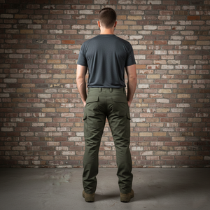 Pantalons de jogging pour homme sur mesure OEM avec taille mi-haute, 100% coton, genoux renforcés et design multi-poches pour la randonnée - Product Image 4