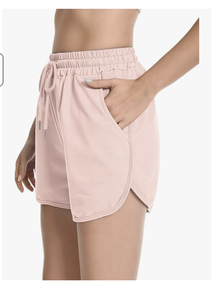 Women's Casual <b>Shorts</b> Made in Bangladesh Curvy Hem Summer Cotton Lounge <b>Shorts</b> Drawstring Jersey Athletic Workout <b>Shorts</b> - Product Image 4