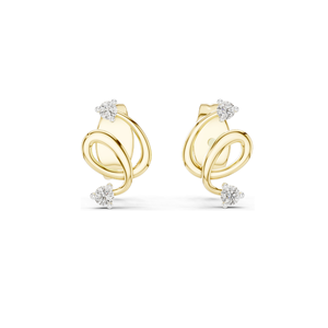 Elegant Lab-Created Diamond <b>Earrings</b> 0.072 CT VVS-VS EF Clarity 18KT, 14KT, 10KT Gold & 925 <b>Silver</b> Rose, Yellow, White - Product Image 3