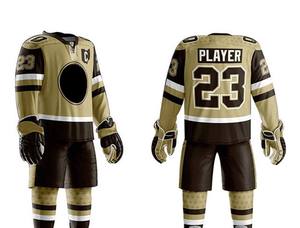 Uniforme de Hockey sobre Hielo para Hombre, Transpirable, Estampado Personalizado, Antiarrugas, Duradero, 100% Poliéster, Mangas Largas - Product Image 3