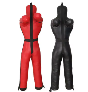Mannequin de grappling BJJ robuste sur pied avec base remplissable d'eau/sable anti-basculement pour entraînement aux soumissions/lancer, étui en cuir vide - Product Image 2