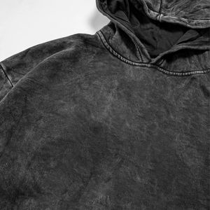 Recién llegado 350GSM sudaderas con capucha hombres personalizado Puff estampado logo abajo hombro Hoodi hombre fácil ajuste peso ligero Vintage lavado Sudadera con capucha para hombre - Product Image 2