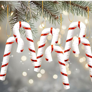 BINLU 6 uds alta calidad 15cm bastón de caramelo árbol de Navidad y adornos festivos - Product Image 2