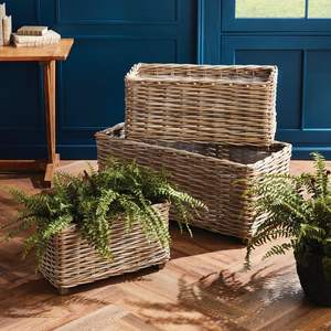 Elegant Rattan and Iron Planter <b>Pot</b> Display Rack for Home Indoor and Outdoor Use Floor Usage <b>Plant</b> <b>Stand</b> for Planting - Product Image 5