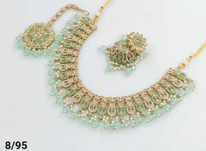 Indian Traditional Gold Plated Jhumka Earring & Magtika <b>Necklace</b> Set for Women <b>Drop</b> & Motipearl Design for Parties Women & Girls - Product Image 2