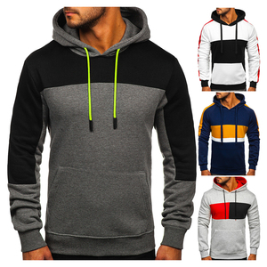 Sweat à capuche confortable à manches raglan pour hommes coton solide mélangé avec logo brodé tissu polaire français sweats à capuche à deux poches à la main - Product Image 6
