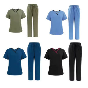 Uniformes Médicos Personalizados al por Mayor de Alta Calidad para Hombres y Mujeres, Cuello en V, Manga Corta, Pantalones Jogger - Product Image 4