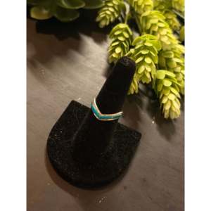 Jamie Johnson Kingman <b>Ring</b> with Turquoise & Sterling <b>Silver</b> Inlay Marquise Cut Boho <b>Statement</b> <b>Ring</b> for Everyday Wear - Product Image 3