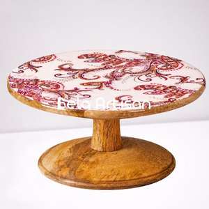 Support à gâteau en bois texturé gris floral pour mariage et boulangerie affiche des outils de gâteau d'approvisionnement en vrac - Product Image 4