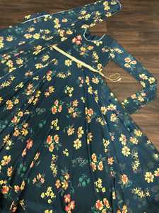 ชุดผ้าไหมเทียมพิมพ์ลายดอกไม้,ชุดผ้าแพรชั้นดีดีไซน์เนอร์ชุด Dupatta - Product Image 6