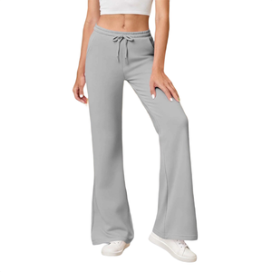 Pantalons de survêtement pour femmes en coton sur mesure en gros, de haute qualité, respirants, à jambes larges et droites, coupe ample pour l'hiver - Product Image 5