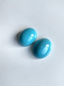 Cabochons turquoise d'Arizona de 49,70 carats, paire de 2 pièces, pierres précieuses naturelles pour la fabrication de bijoux fins - Product Image 4
