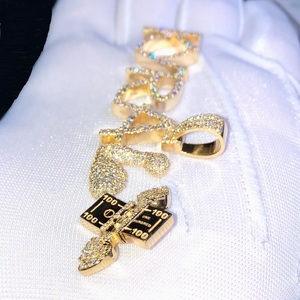 Hip hop Iced Out Moissanite Diamant Lettre Pendentif Nom Personnalisé Charme Collection fabriqué en Argent Sterling 925 Design Élégant - Product Image 2