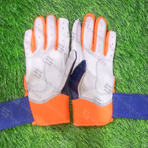 100% gants de frappeur de baseball doux professionnels en cuir véritable noir bébé bleu rose vif longue manchette conception ambidextre - Product Image 5