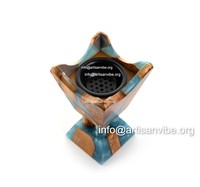 Ensemble cadeau d'encensoir islamique Bakhoor artisanal de qualité supérieure ArtisanVibe Ramadan, personnalisé, arabe, indien, avec gravure, en bois de pin, pour usage aromatique
