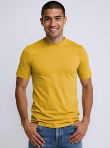Ringer T-shirt en polyester tricoté pour homme-Coupe confortable et décontractée avec tissu respirant et poche élégante pour femme moderne - Product Image 6