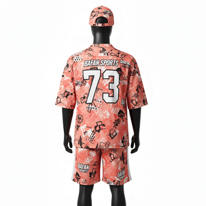 Conjunto de Pantalones Cortos de Fútbol para Hombre, Alta Calidad, 160 GSM, Poliéster Interlock, Absorbe la Humedad, Color Rosa Coral, Logotipo Personalizado - Product Image 2