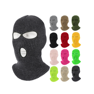 Bonnet en tricot avec trou de broderie design personnalisé, bonnet chaud, 3 trous, masque de ski, bonnet en tricot - Product Image 4