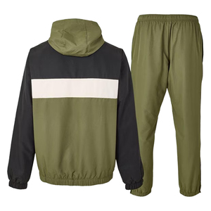 Sporty Zipper Tracksuit with Hoodie <b>Jacket</b> <b>Workout</b> Zipper Tracksuit for Runners Polyester Zipper Tracksuit with Jogging Pants - Product Image 3