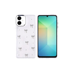 Coque de téléphone en silicone transparent avec paillettes de luxe pour Samsung Galaxy A06, antichoc avec design nœud, coque diamant XR - Product Image 1