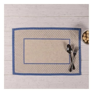 Brown Beige <b>Combination</b> Double Border Flannel Luxurious Table Heat Insulation Non-slip Placemat Bowl Coaster Table Decoration - Product Image 5