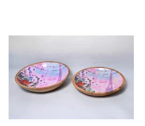 Cuenco de madera esmaltado con apariencia de plato, cuenco para ensalada, diseño antiguo, cocina, Hotel, restaurante, uso en el hogar, precio competitivo - Product Image 1