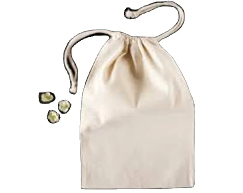 Reusable durable Muslin cotton drawstring bags wholesale small calico cotton promotion drawstring bag organic cotton pouch bag
