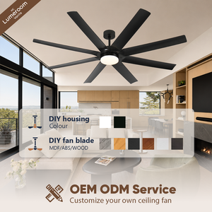 72 Inch Industrial Ceiling <b>Fan</b> with Light, Large ABS Ceiling <b>Fan</b> with <b>Remote</b> Quiet DC Motor for Garage Patio Living Room - Product Image 3