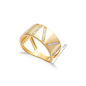 Elegante anillo de banda de piedras CZ, joyería de plata de ley 925 hecha a mano turca al por mayor para dama - Product Image 2