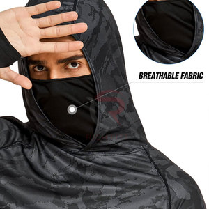 Sweat-shirts à capuche pour hommes personnalisés pour la pêche, respirants, en polyester/coton, de haute qualité, col à capuche d'hiver, tissu imprimé uni - Product Image 3
