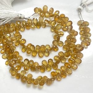 Fanta Tourmaline facettes en forme de poire Briolette perles perles de pierres précieuses jaunes pour la fabrication de bijoux prix de gros - Product Image 1